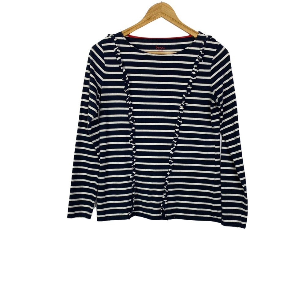 Boden Women Blue Striped Top Casual Top Sz Sz 4